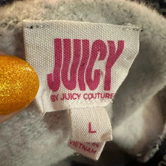 Juicy Couture Print navy sweater w’s size L - Picture 5 of 8